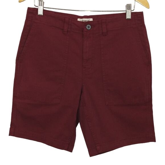 L Goodthreads Mens Shorts Burgundy Dark Wine Red Canvas Casual NWOT Waist 30 x 9 - Picture 1 of 8